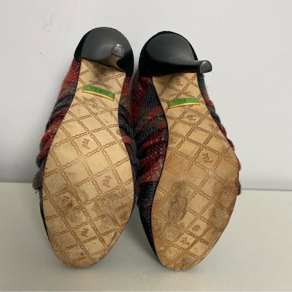 L.A.M.B. By Gwen Stefani No Doubt Wool Plaid Suede Lace Up Booties Size 7 - Picture 6 of 14